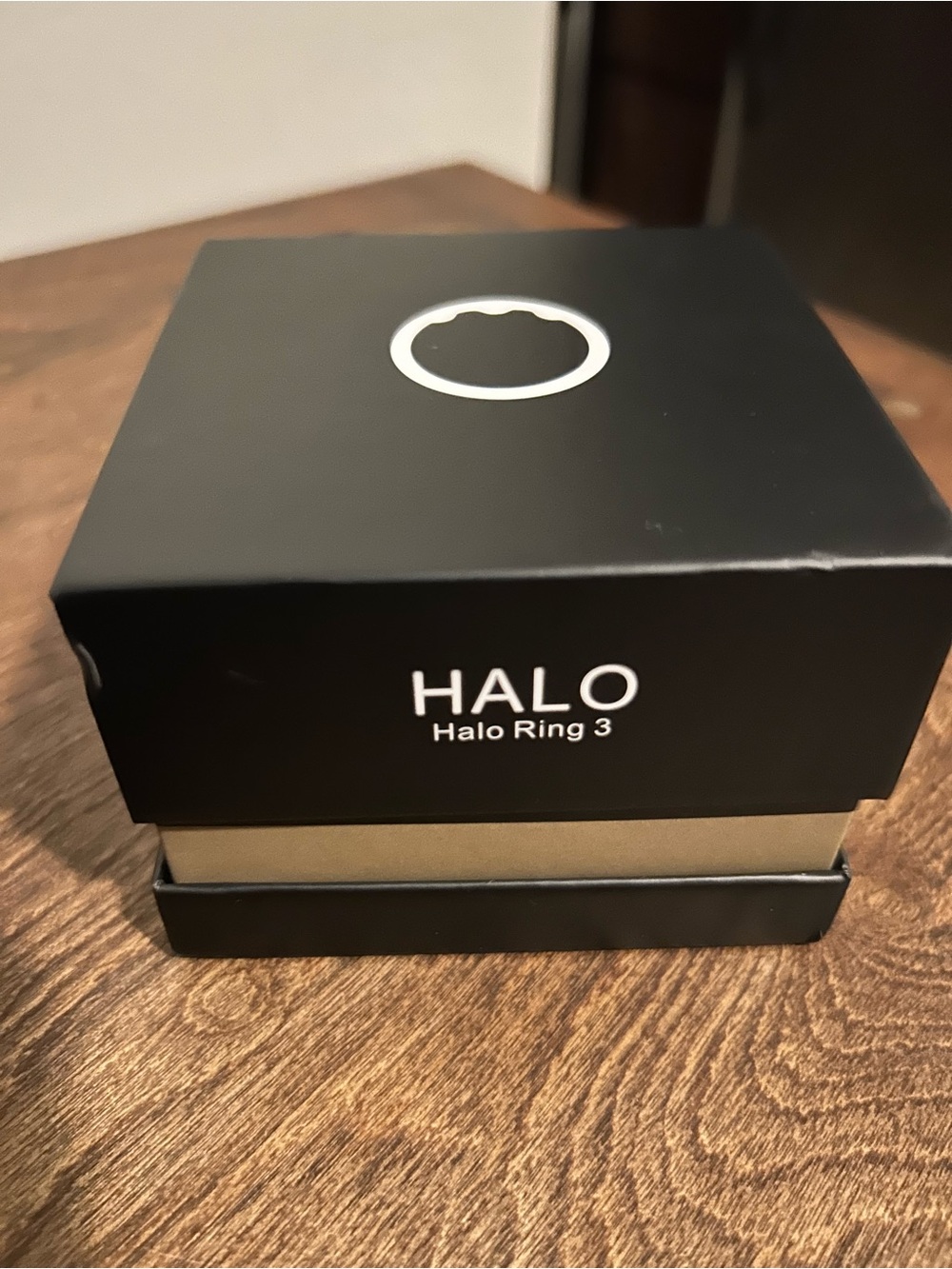 Halo Black and Gold Jewelry Ring Box